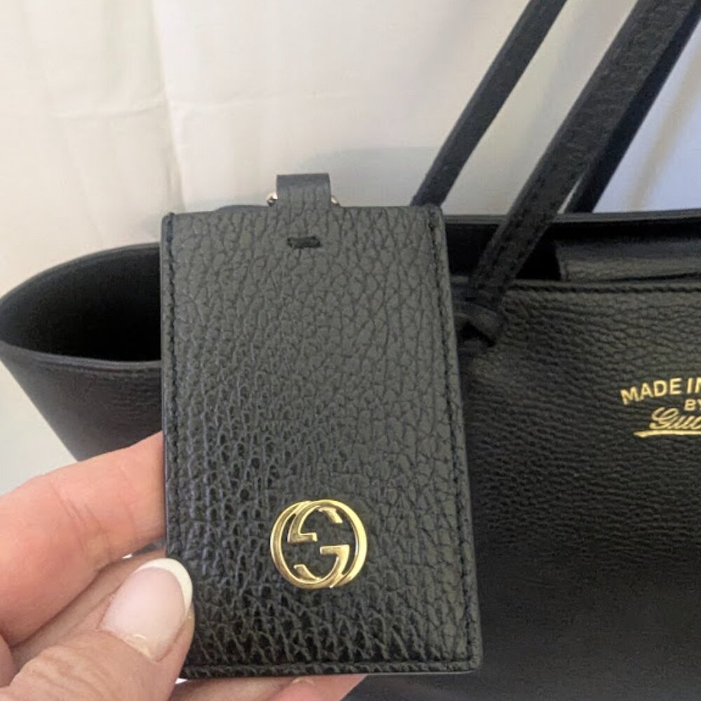 Gucci Black Leather Swing Tote - Picture 4 of 14